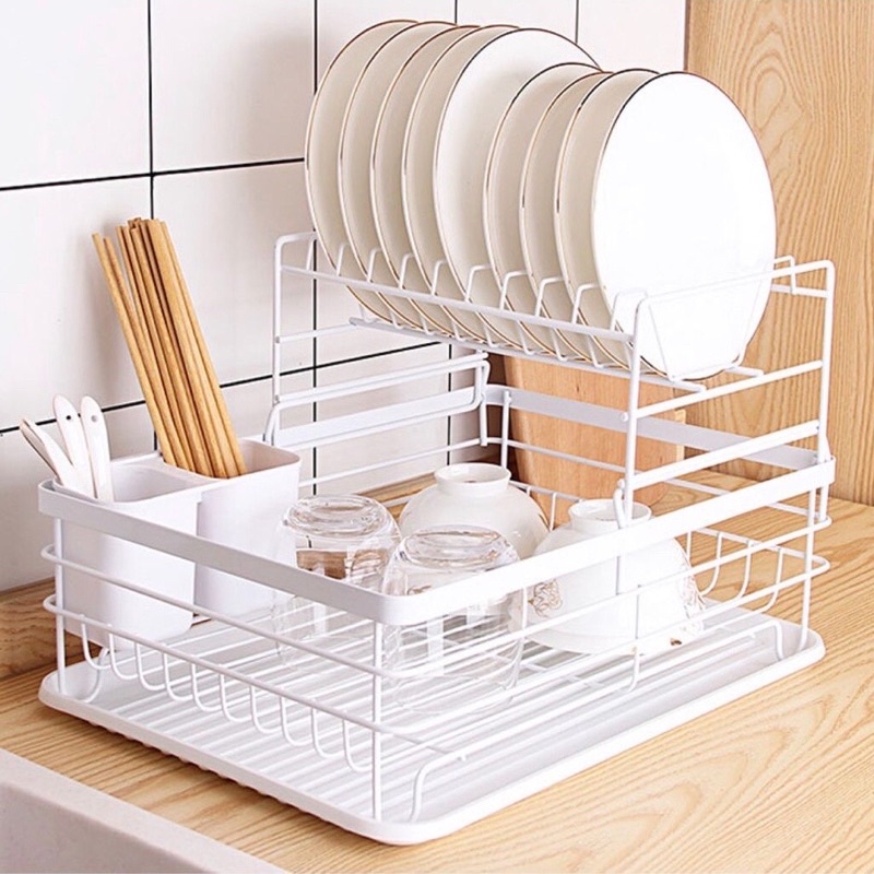 New MUJI Stainless Steel Dish Rack M 15x10x7 in, Tilting Tray 2 Way Drain JP