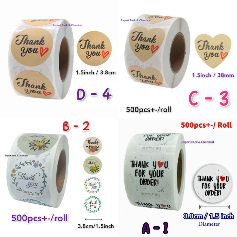 Thank You Sticker / Seal Label / Sticker Terima Kasih | Shopee Malaysia