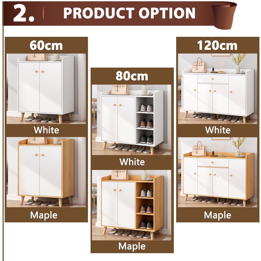 Borong365 High Density Wooden Wood Shoe Rack Shoe Cabinet with ...