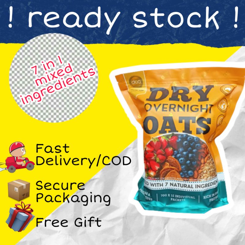 _COD_Dry Overnight Oats (DOO) Oatmeal Granola Breakfast meal Healthy Food Cereal