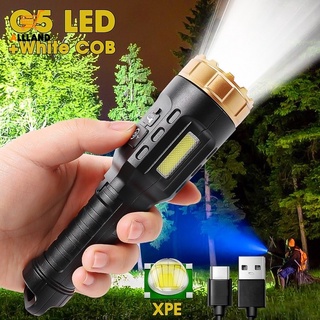 Led Flashlight Usb Rechargeable Powerful Waterproof Portable Camping Light  Electric Lantern Flashlight Combo For Camping Emergen