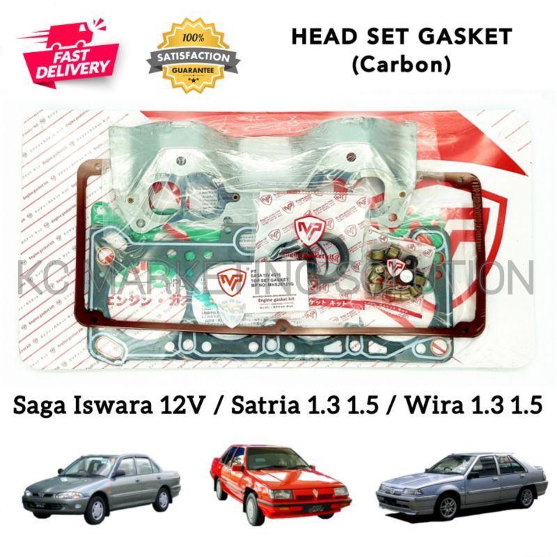 Head Top Set Gasket (Carbon Graphite) Saga Iswara 12V / Satria 1.3 1.5
