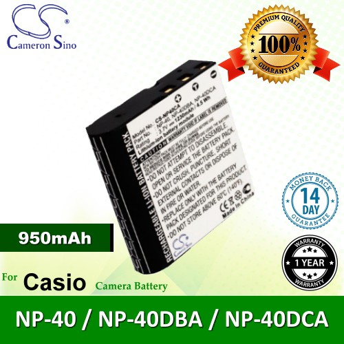 CS Camera Battery NP40CA Casio Exilim Zoom EX-Z450GD Battery