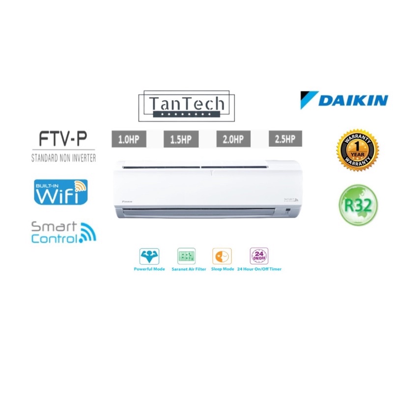 Daikin Air Conditioner [wifi] Ftv P Series R32 Wall Mounted Non