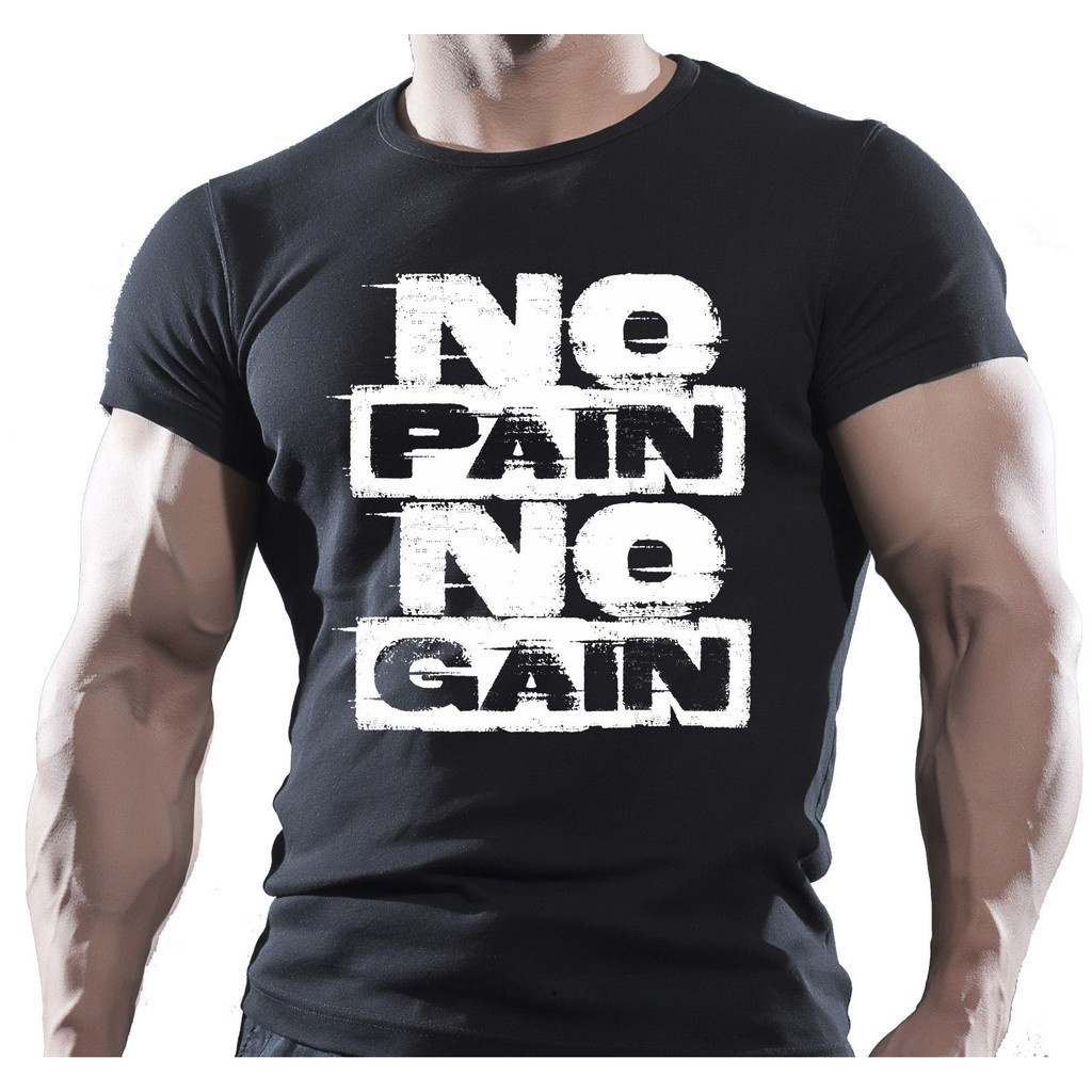 Gildan No Pain No Gain Mma Gym Bodybuilding Motivation Beast Clothing ...