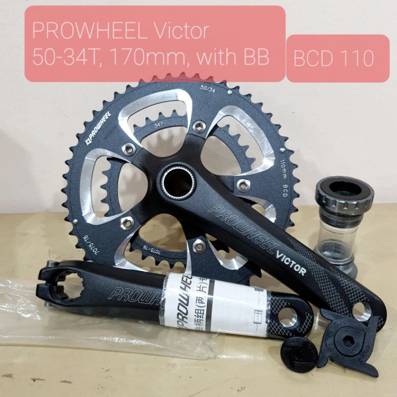 PROWHEEL Victor 50 34T 170mm BCD110 with BB Crankset Shopee Malaysia