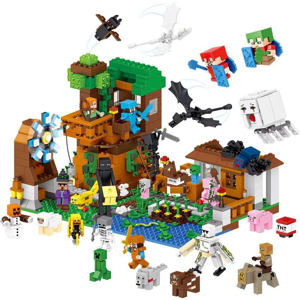 Lego LeLe Minecraft Fun Farm LeLe 33163 63039 Assembly Set | Shopee ...