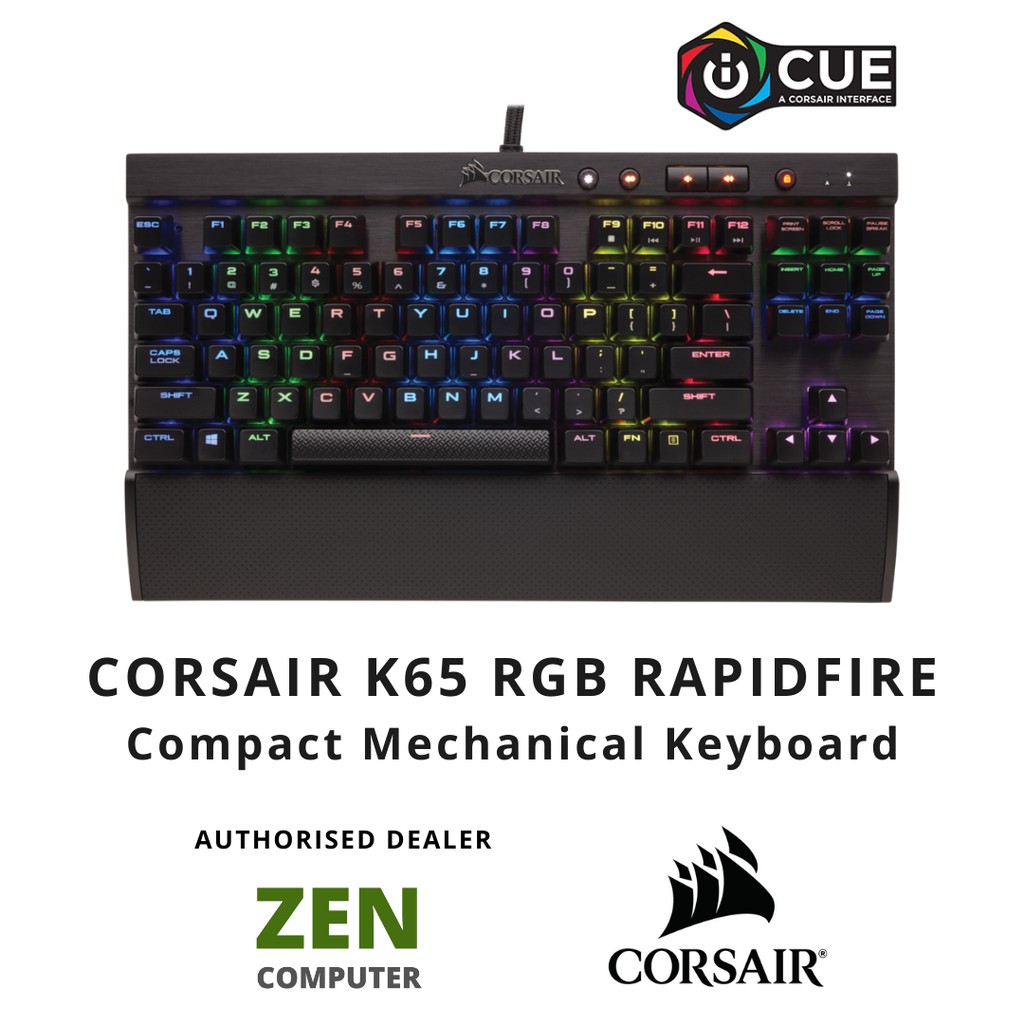 CORSAIR™️ K65 RAPIDFIRE RGB Compact Mechanical Gaming Keyboard — CHERRY ...