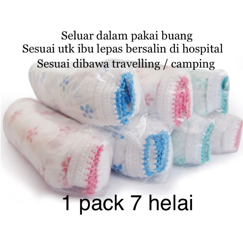 Maternity Disposable Panties Seluar Dalam Pakai Buang Ibu Bersalin