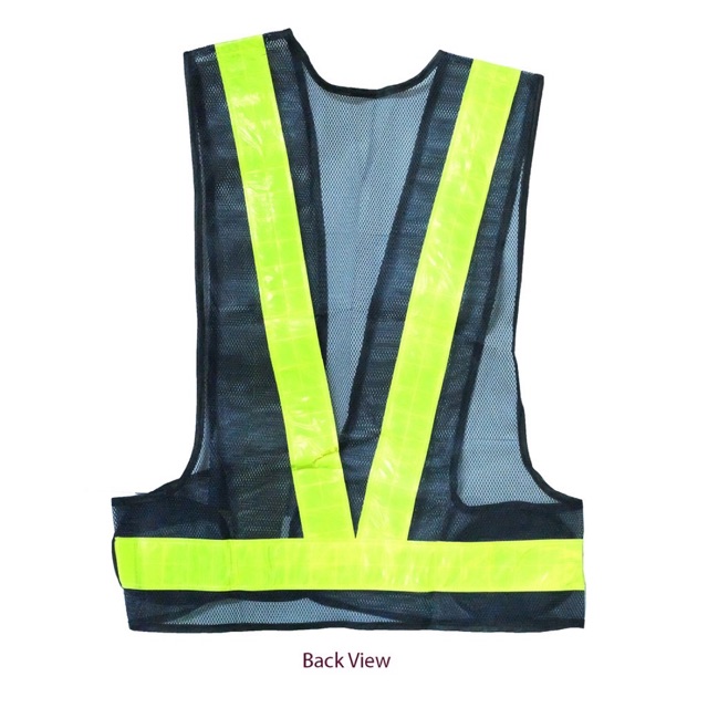 Safety Vest with V-Shape Reflective Strip and Black Fabric Model 716 ...