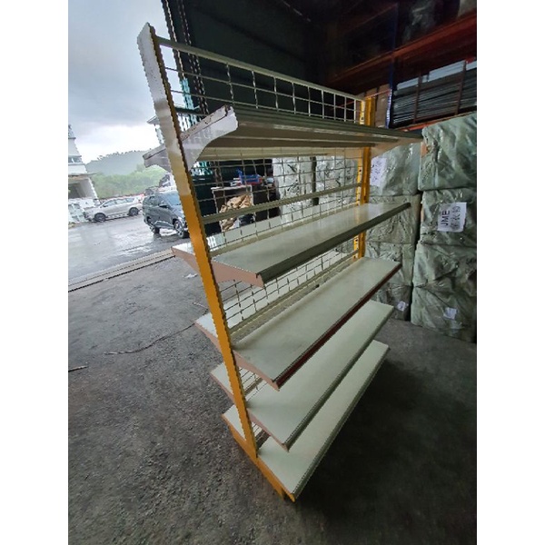 Big Rack 2nd Hand Island Gondola With Back panel/ All Netting(8+2)For