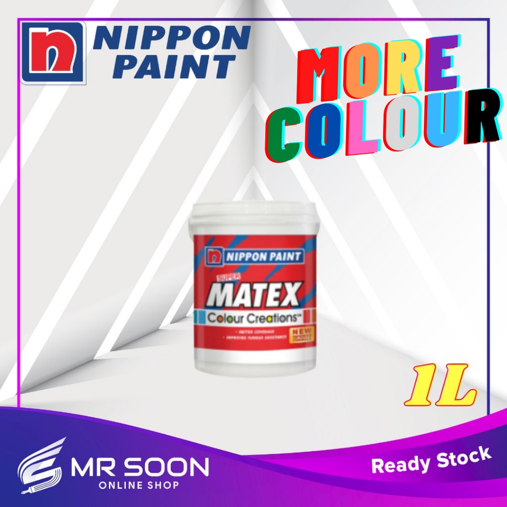 NIPPON PAINT Super Matex 1L (Packing Sendiri)Interior Wall Paint