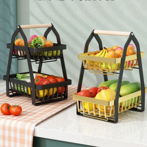Onion Rack 2 Tier Fruit Basket Rak Bawang Bertingkat Vegetable Storage ...
