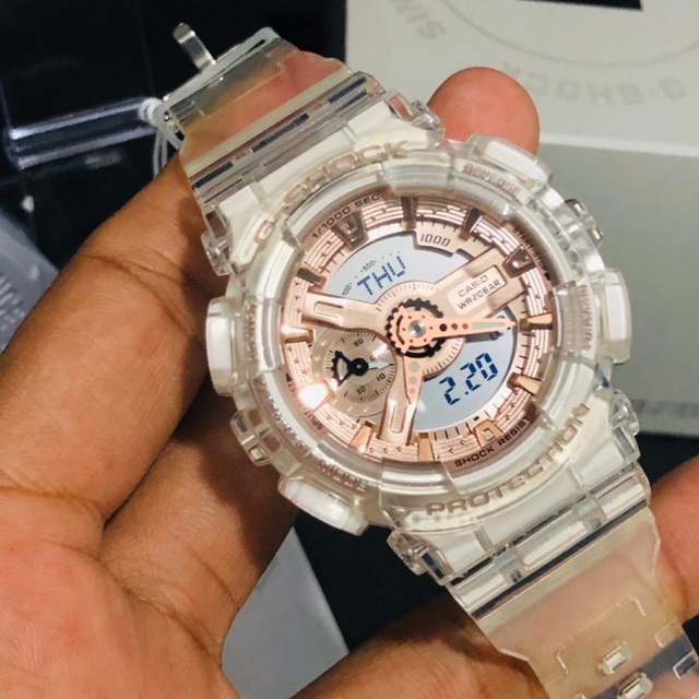 Casio transparent best sale rose gold