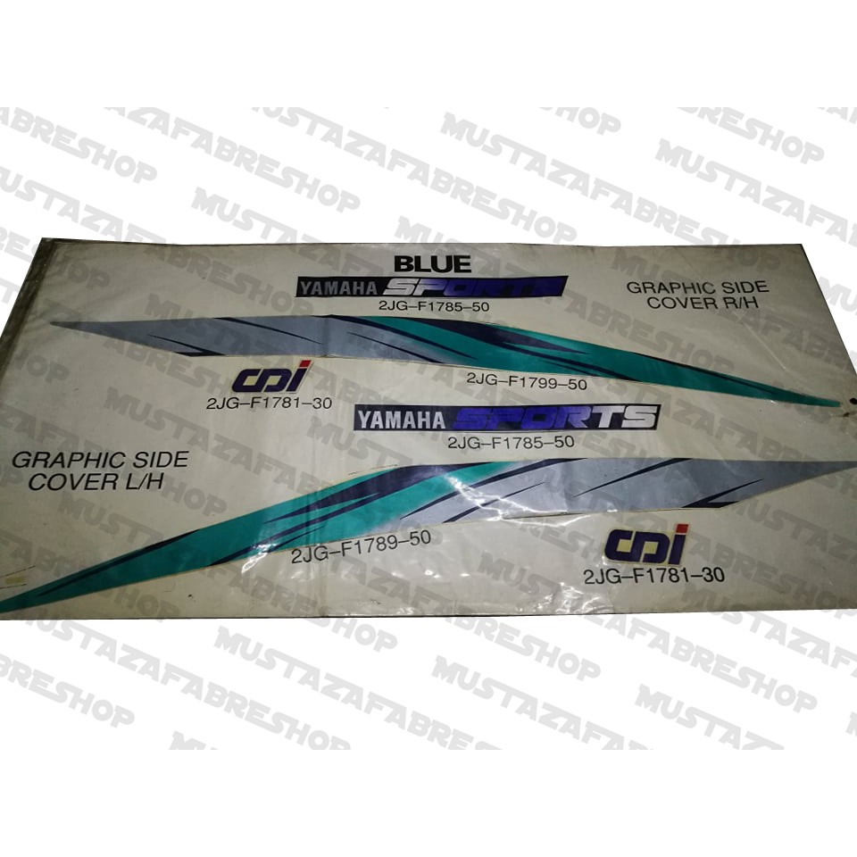 Yamaha Y100 Sports Cdi 2jg Body Sticker Decal Blue Original Part Shopee Malaysia