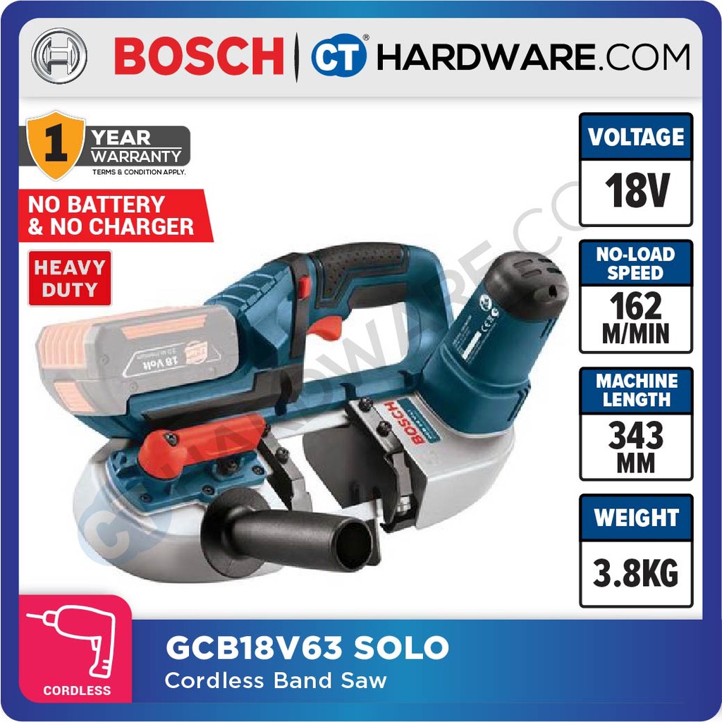 BOSCH GCB 18V 63 SOLO PROFESSIONAL CORDLESS BAND SAW 18V COME