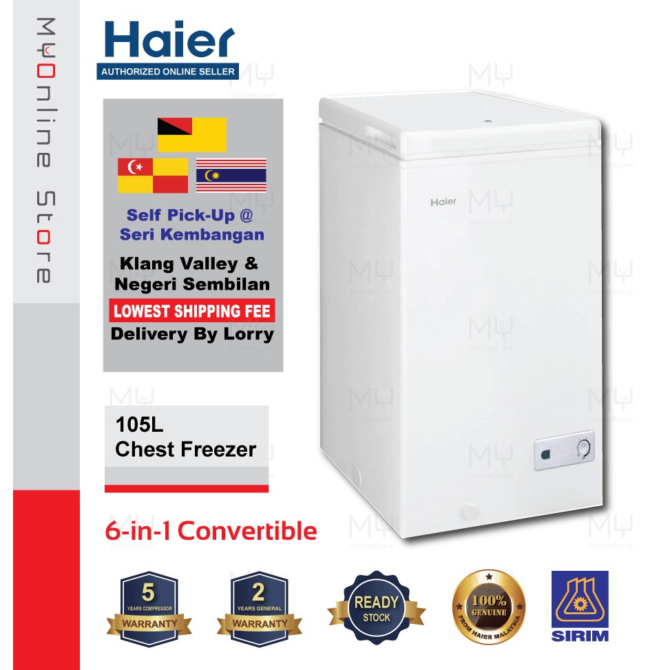 Haier(105L) Chest Freezer 1 door / Peti Sejuk Beku 1 Pintu Convertible