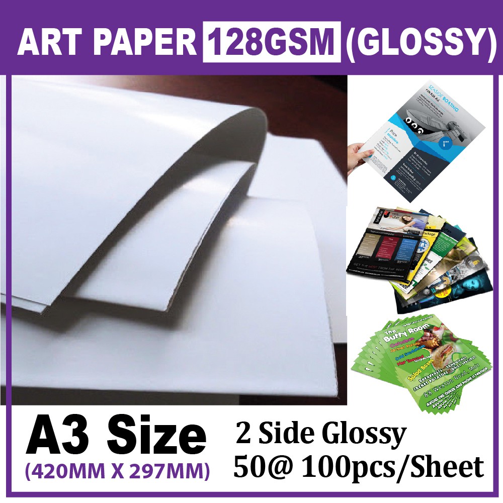 Art Paper 128gsm A3 Glossy_Flyers_Poster_Leaflet_Booklet Shopee Malaysia