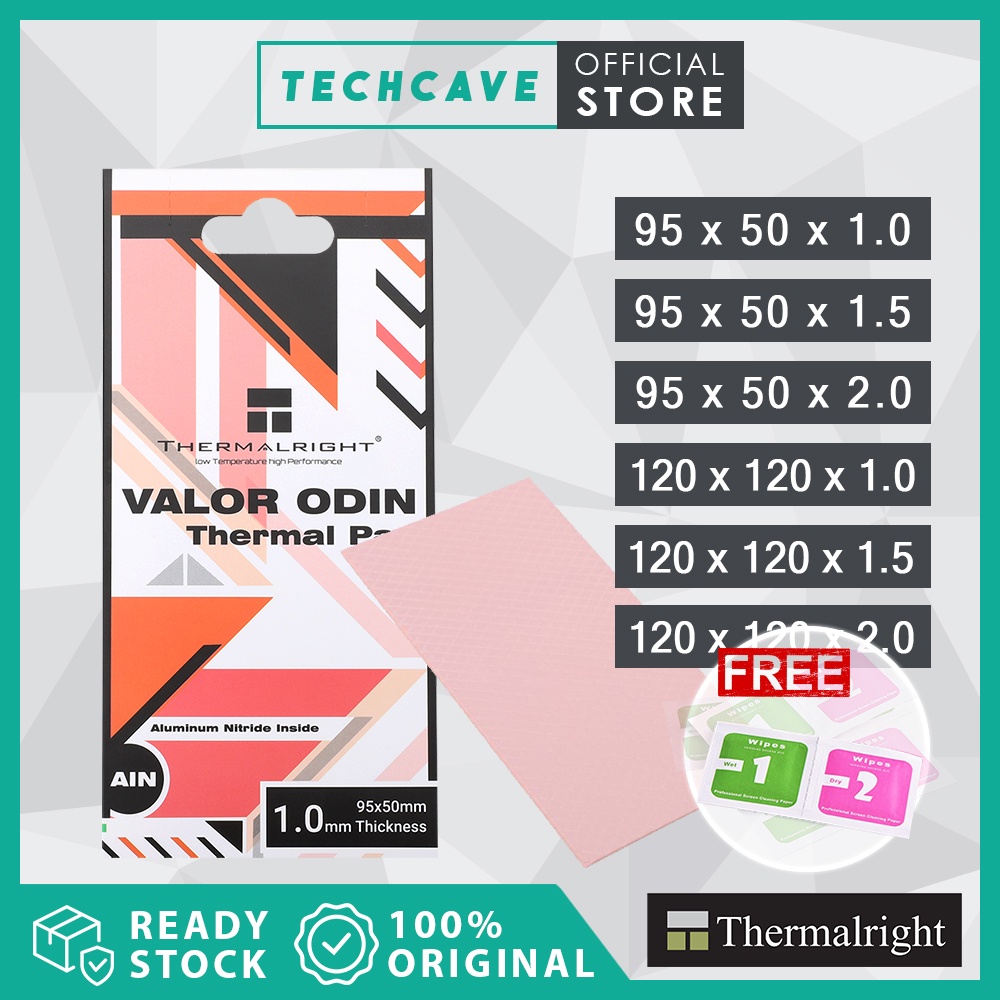 Ready Stock Thermalright Valor Odin High Performance Thermal Pad 95 X 50 Mm 120 X 120 Mm