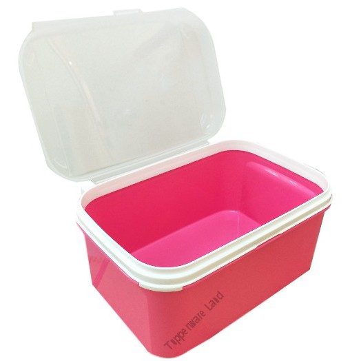 Tupperware Ezy Rect Keeper 4.3L - Pink base and white cover | Shopee ...