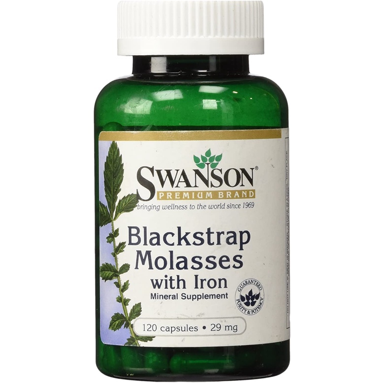 Swanson Blackstrap Molasses Elemental Iron (Ferrous Fumarate) 29 mg 120