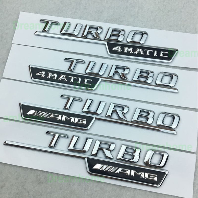 A Pair TURBO 4MATIC Emblem/AMG TURBO Logo Side Fender Sticker For ...