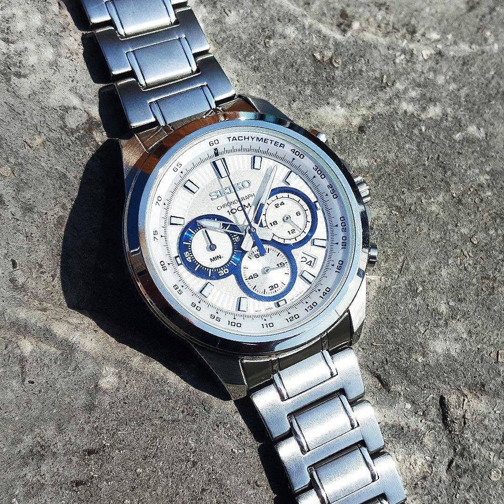 Seiko SSB239P1 Neo Sports Quartz Chronograph White Dial Stainless Steel Band Watch | Shopee Malaysia