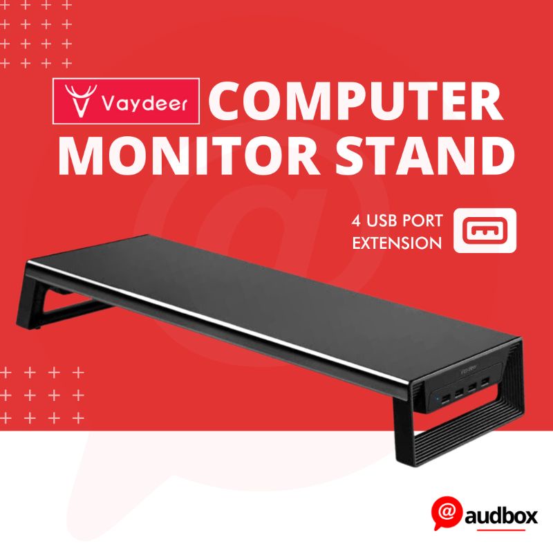 VAYDEER Monitor Stand Aluminum with Charging USB 2.0 Hub Computer Riser ...