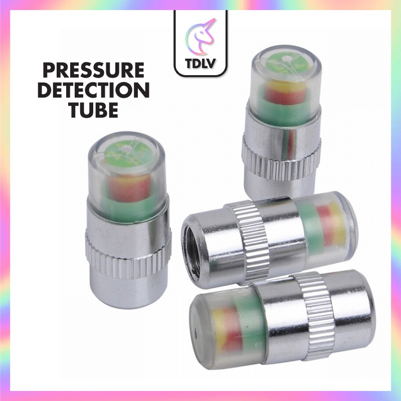 TDLV Tire Pressure Warning Cap Car Valve Monitoring Detection 4pcs Pack