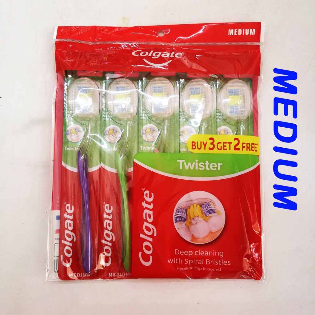 Colgate Toothbrush B2F1 pack /Oral B value pack toothbrush / Berus Gigi Buy 3 Free 2 (5's) Pack