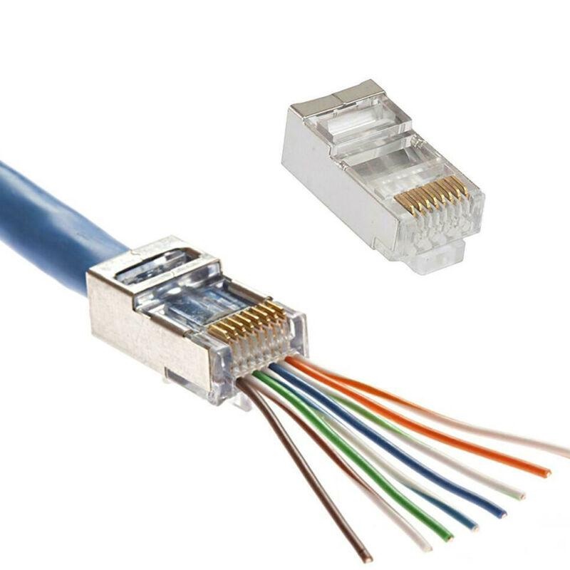 MKR Cat6 RJ45 Crystal Head Plastic/Aluminum, Network cable Connector ...