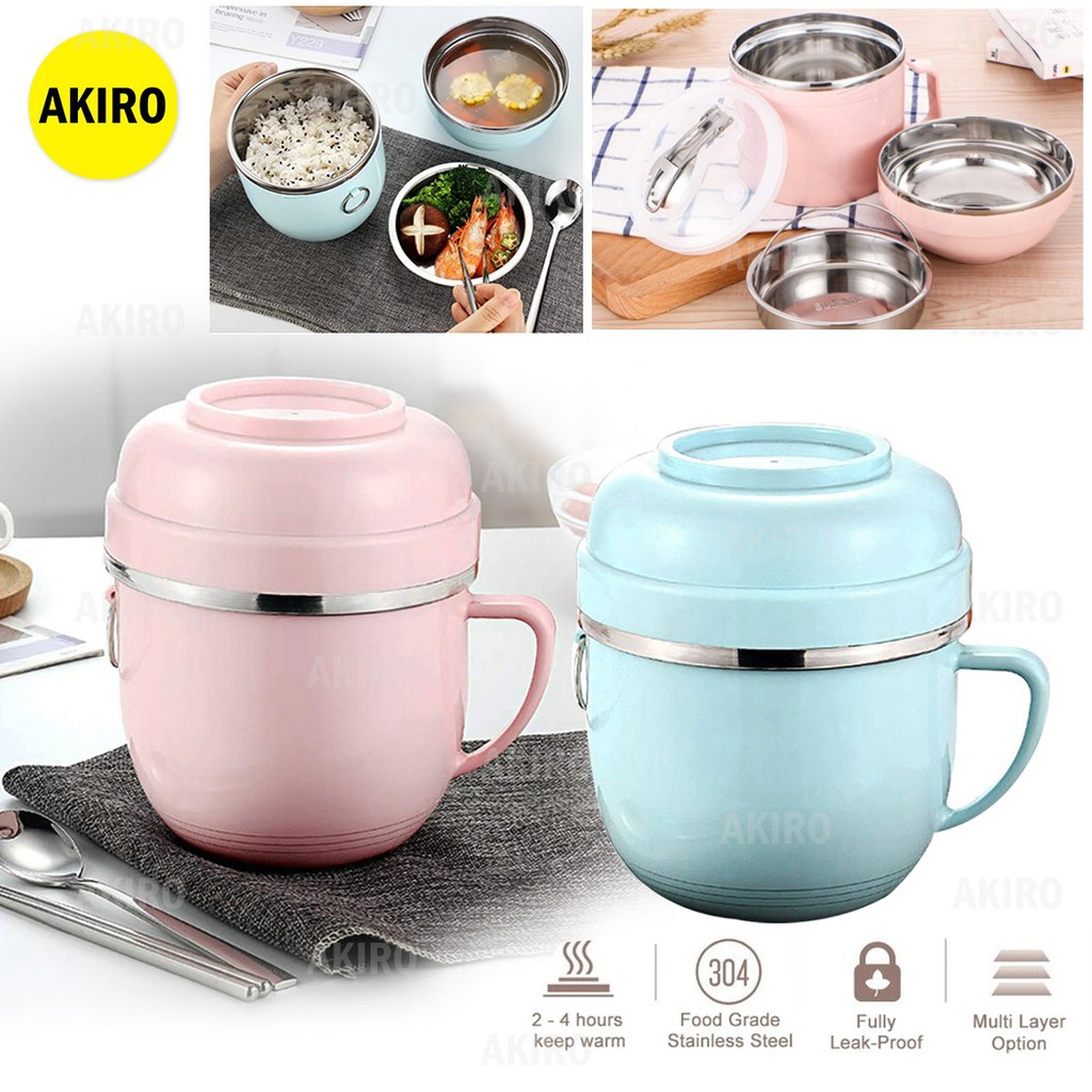 AKIRO 1300 ML Thermos Flask Vacuum Cup Lunch box Fast food Instant ...