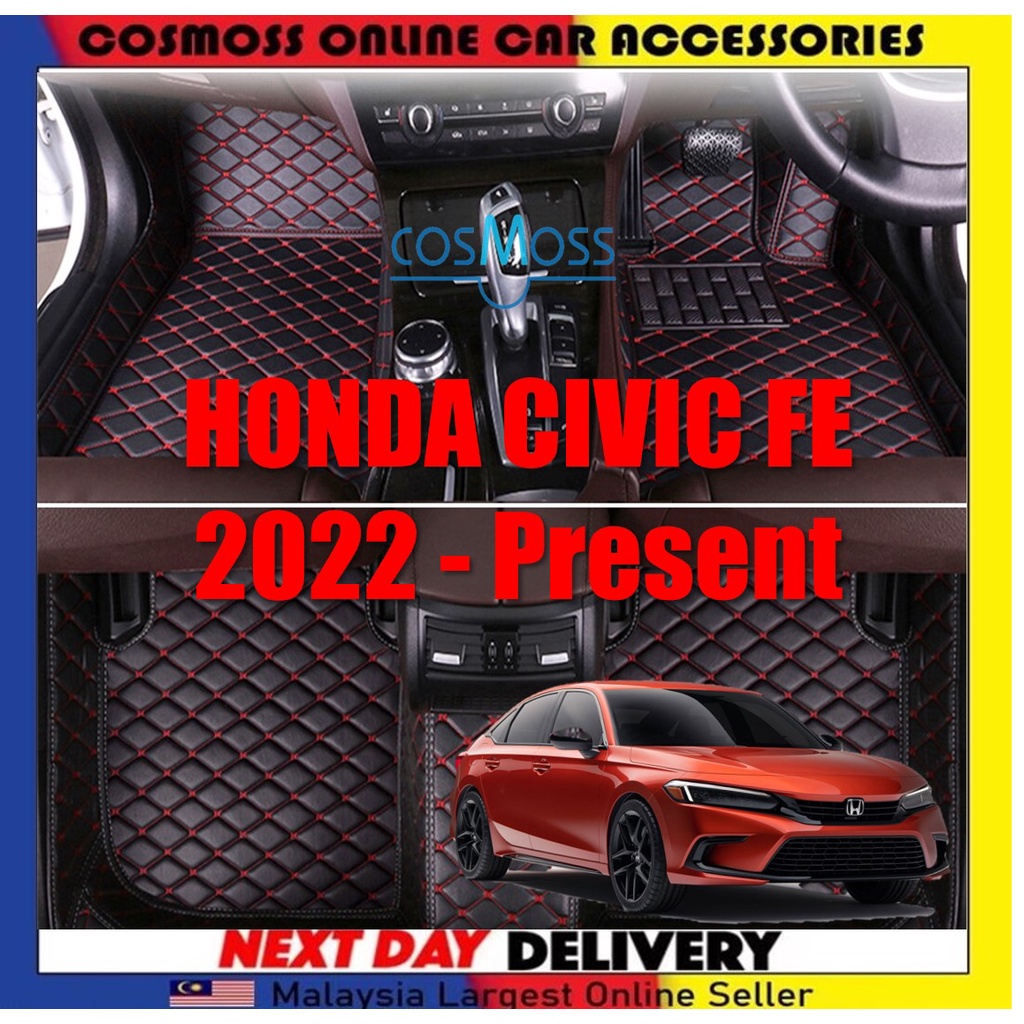 Honda Civic FE 2022 - Present 9D LEATHER LUXURY CARMAT OEM CARPET ...