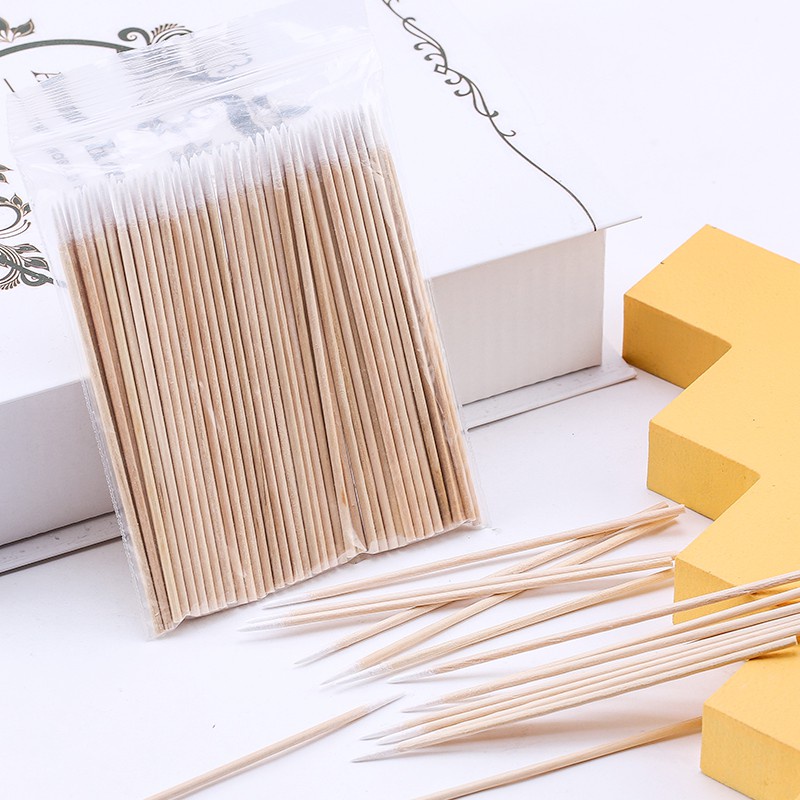 Wholesale Nails Wood Cotton Swab Clean Sticks Buds Tip Wooden Cotton