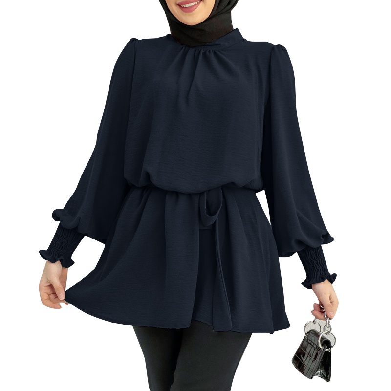 sachin and babi light blue dress Spring Summer Female Solid Full Sleeve O-neck Casual Dress Women Bohemian  Long Dress Woman Muslim Maxi Dresses Dropshipping Buy cheaply on Joom
