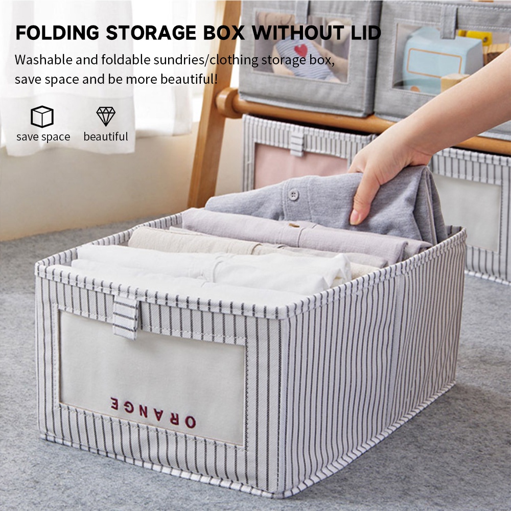 High Quality Large Clothes Organization NonWoven Storage Box Striped