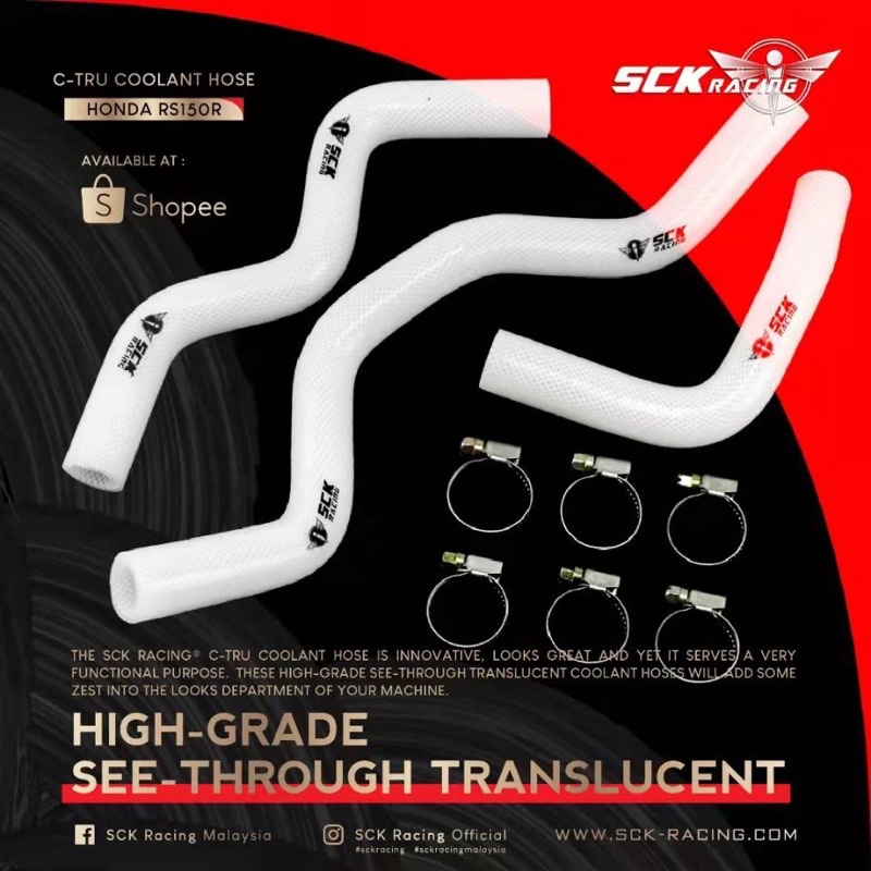 SCK RACING LC135 4S/5S Y15 RS150 TRANSLUCENT RADIATOR HOSE SET COOLANT