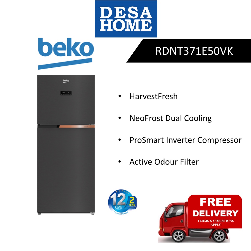 [FREE DELIVERY WITHIN KL] BEKO RDNT371E50VK 372L TOP MOUNT REFRIGERATOR