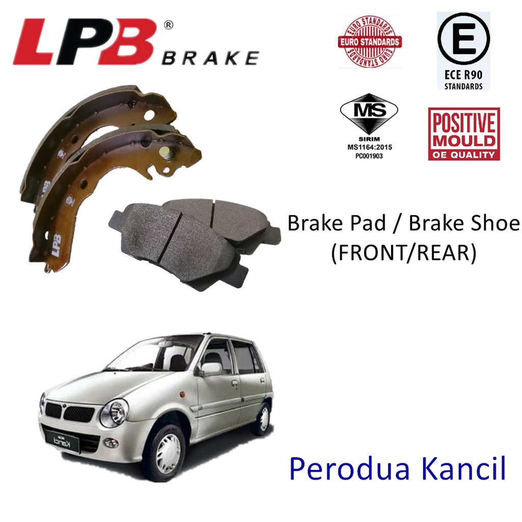 (FRONT/REAR) Perodua Kancil LPB Disc Brake Pad / Brake Shoe Shopee
