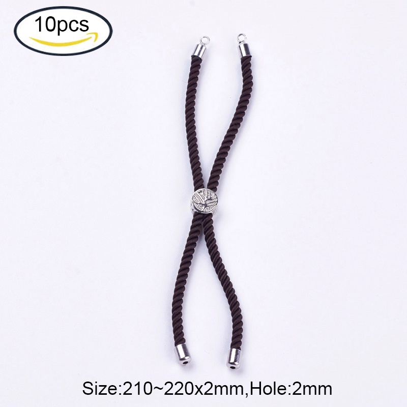 10pcs Nylon Twisted Cord Bracelet Makings Slider Bracelet Making With Environmen