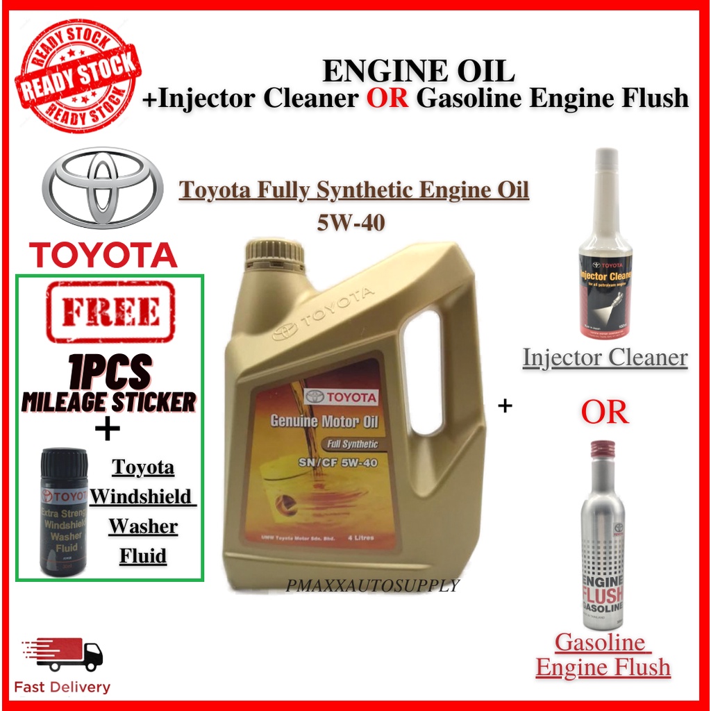 Toyota 5W40 Fully Synthetic SN/CF 5W40 Genuine Engine oil 4L + Oil ...