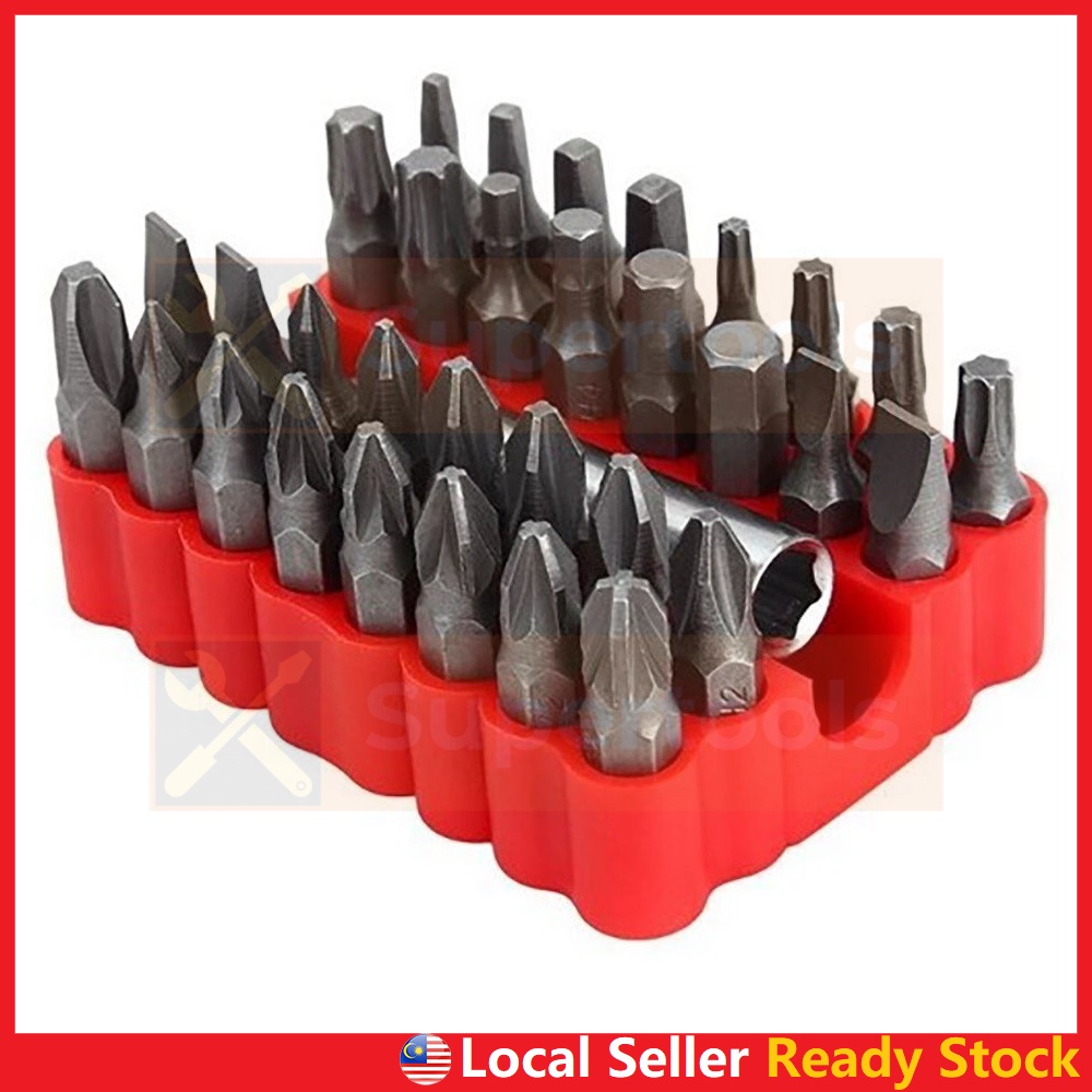 33pcs Screwdriver Bit Socket Driver Bit Set Hex Star Torx Philips Cross Slot Slotted Spanner