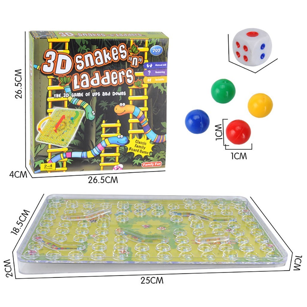 3D Snakes And Ladders Kid Traditional Family Board Game Toy Children ...