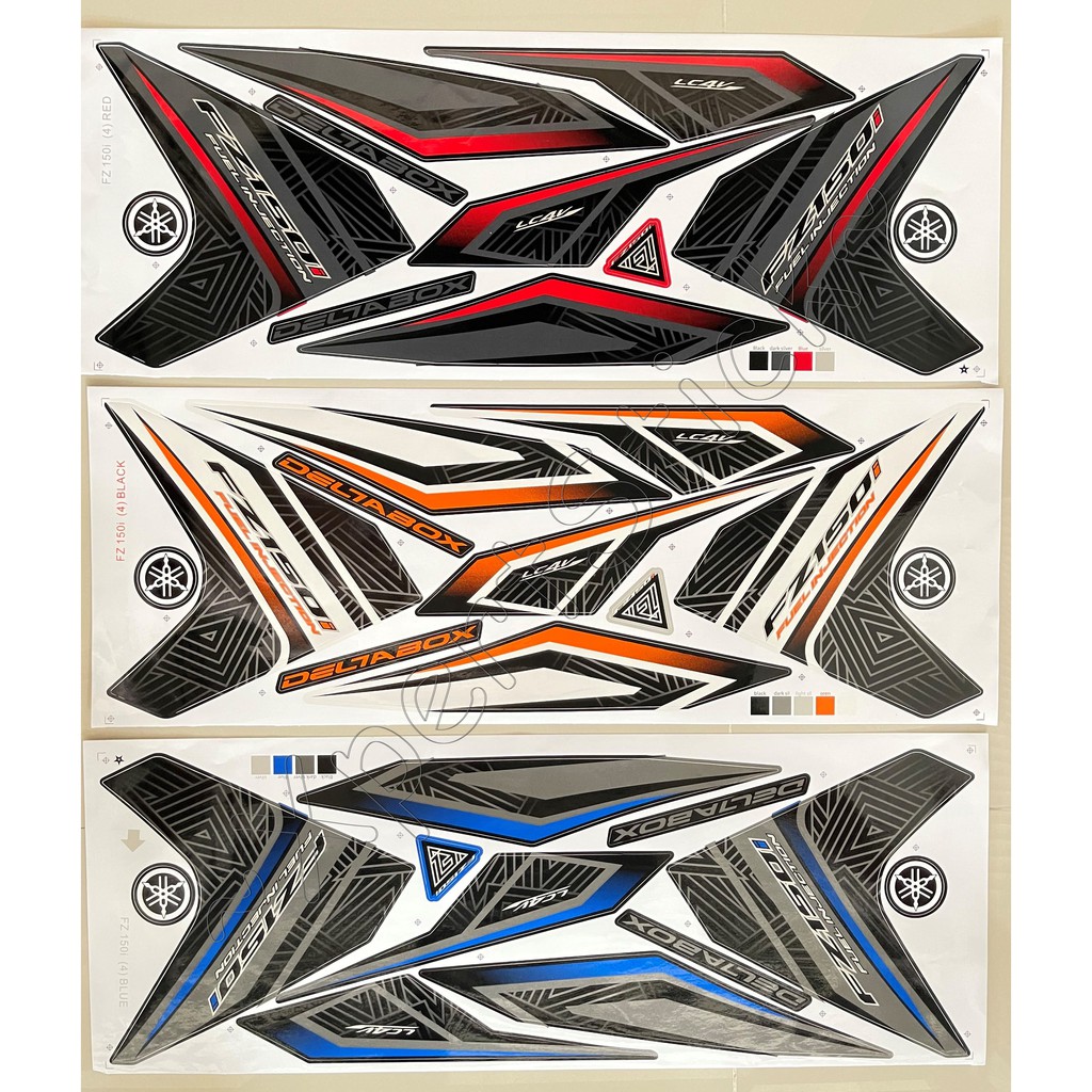 YAMAHA FZ 150 i (4) Body Sticker - Black / Red / Blue (READY STOCK ...