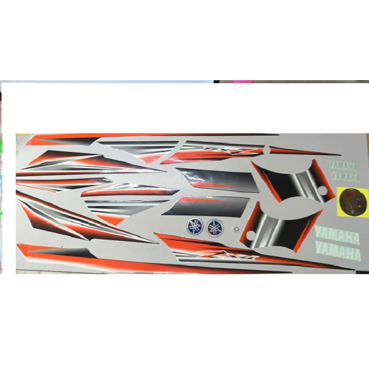 STICKER SET YAMAHA RXZ Catalyser Hitam Oren Body Stripe 100% Original ...