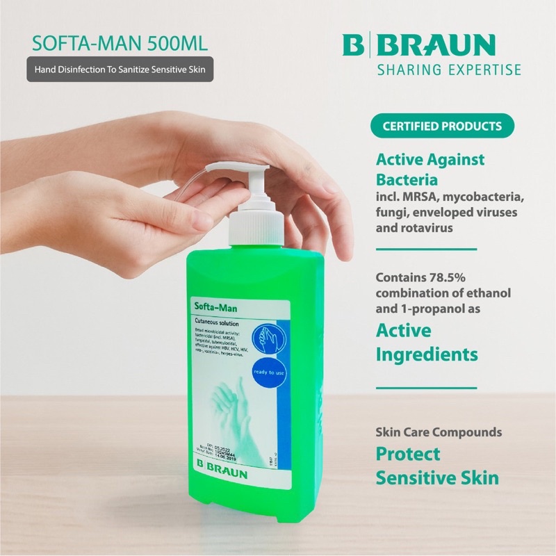 B.BRAUN Softa-Man® Cutaneous Solution Hand Sanitizer 500ML And ViscoRub ...