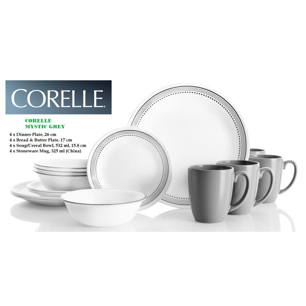 CORELLE MYSTIC GREY 16pcs Shopee Malaysia