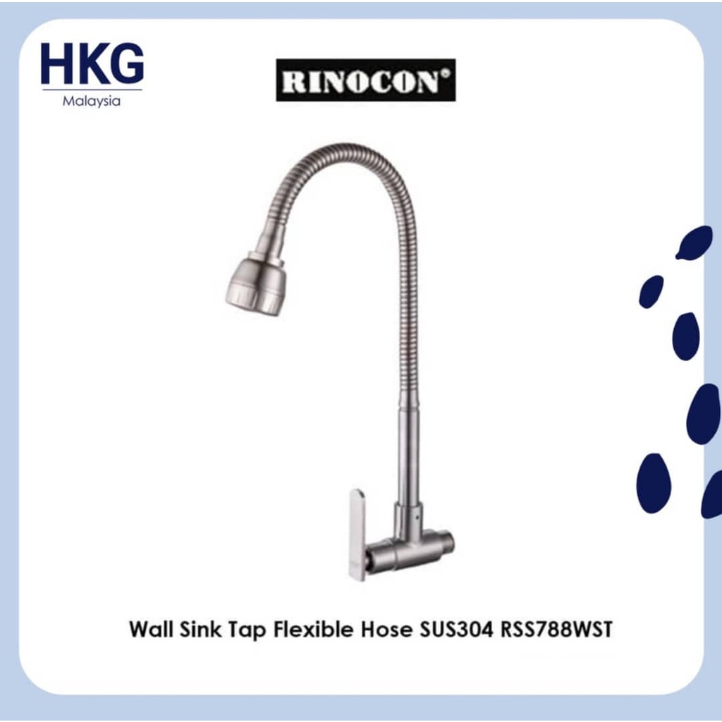 RINOCON Wall Sink Tap Flexible Hose SUS304 RSS788WST | Shopee Malaysia