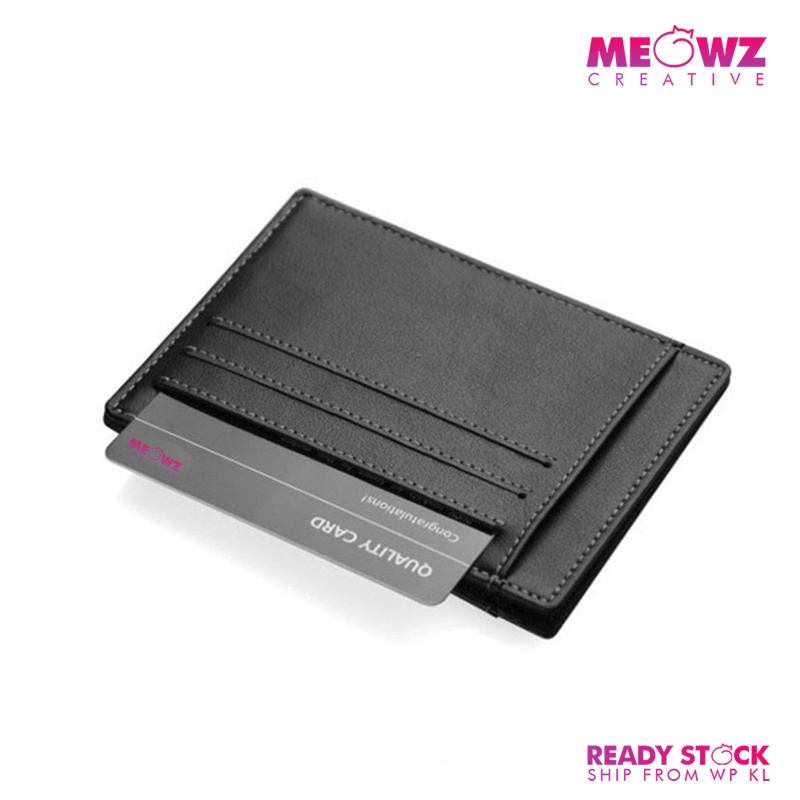 Simple Compact Card Wallet Sleeve Design Premium Synthetic Leather