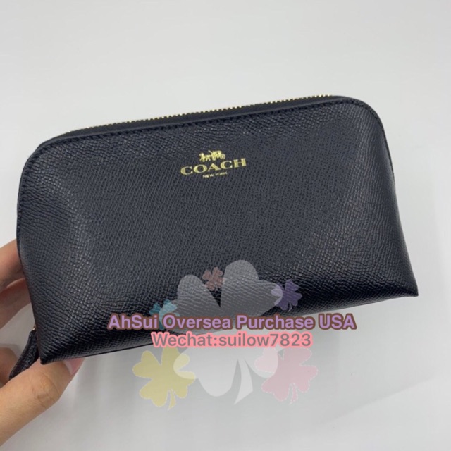 Coach cosmetic case clearance 17 in crossgrain leather